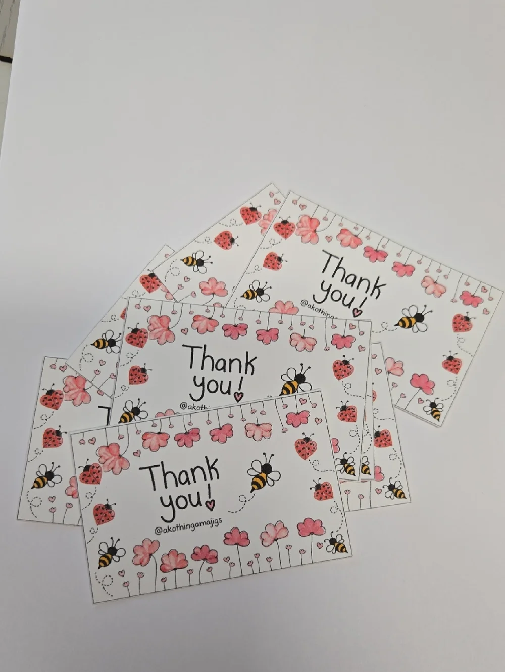 @akothingamajigs Thank You Florals & Bugs 50 Count Business Cards